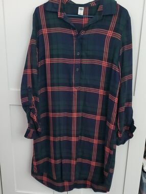 Old Navy Navy, Green & Red Plaid Dress/shirt